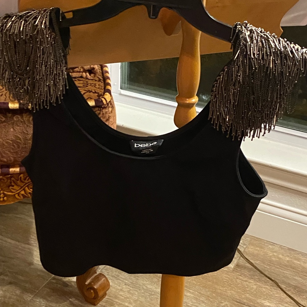Beautiful Bebe heavy metal embroidery crop top.  Super cute. Worn once